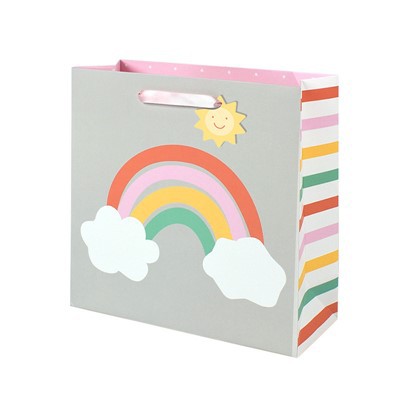Karton Hadiah Kartu Putih Tebal Pelangi Awan Kartun Lucu